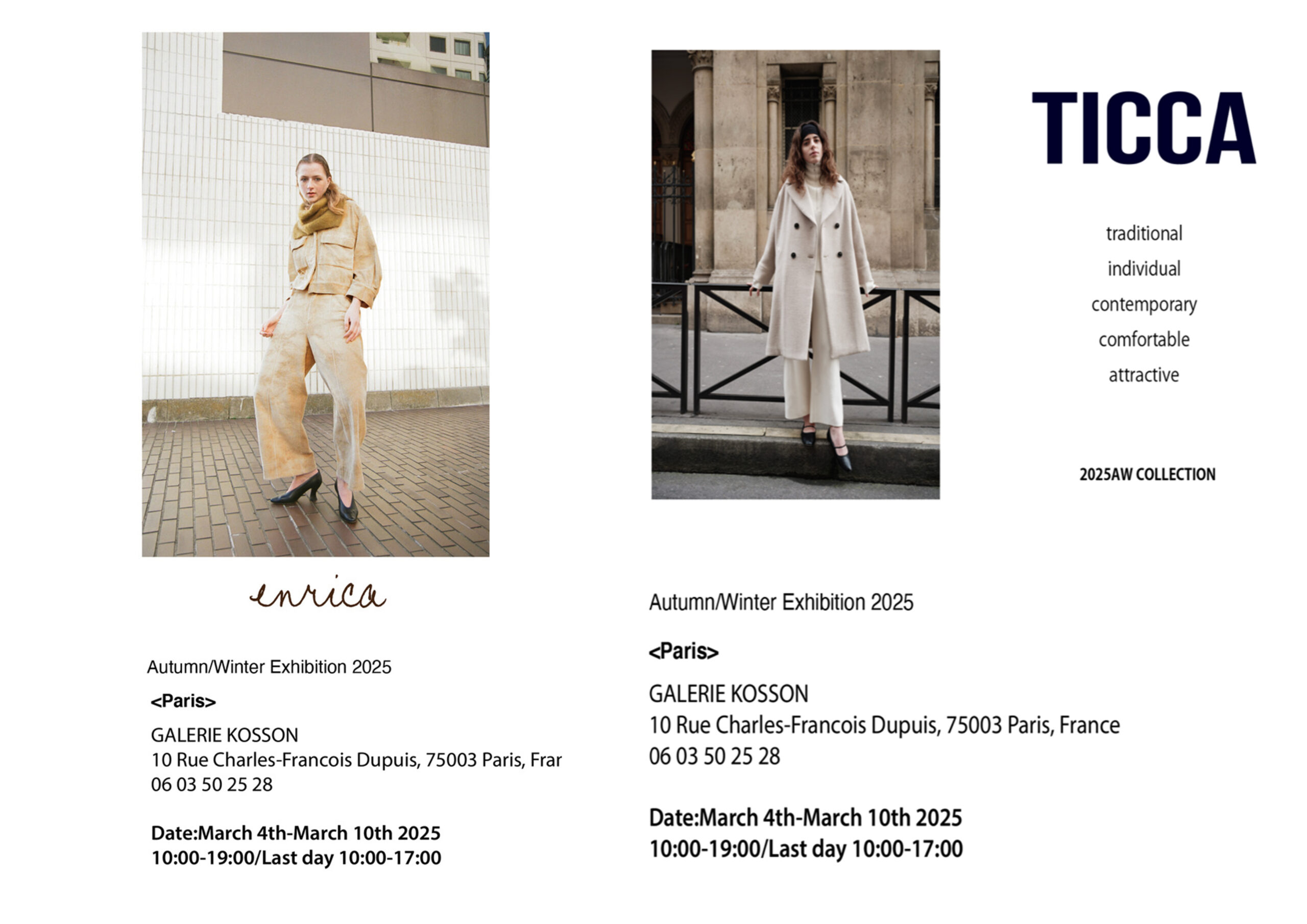 TICCA,enrica 2025 Autumn Winter COLLECTION｜Paris